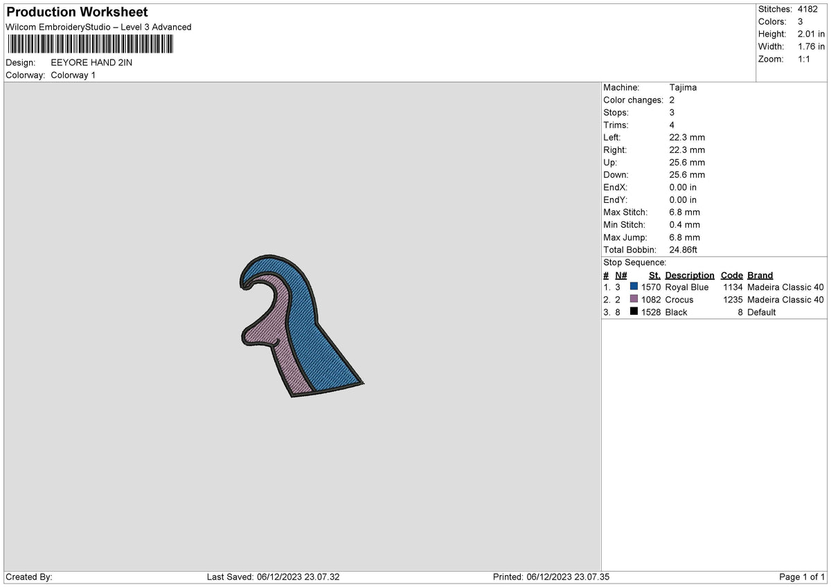 Eeyore Hand Embroidery File 6 sizes