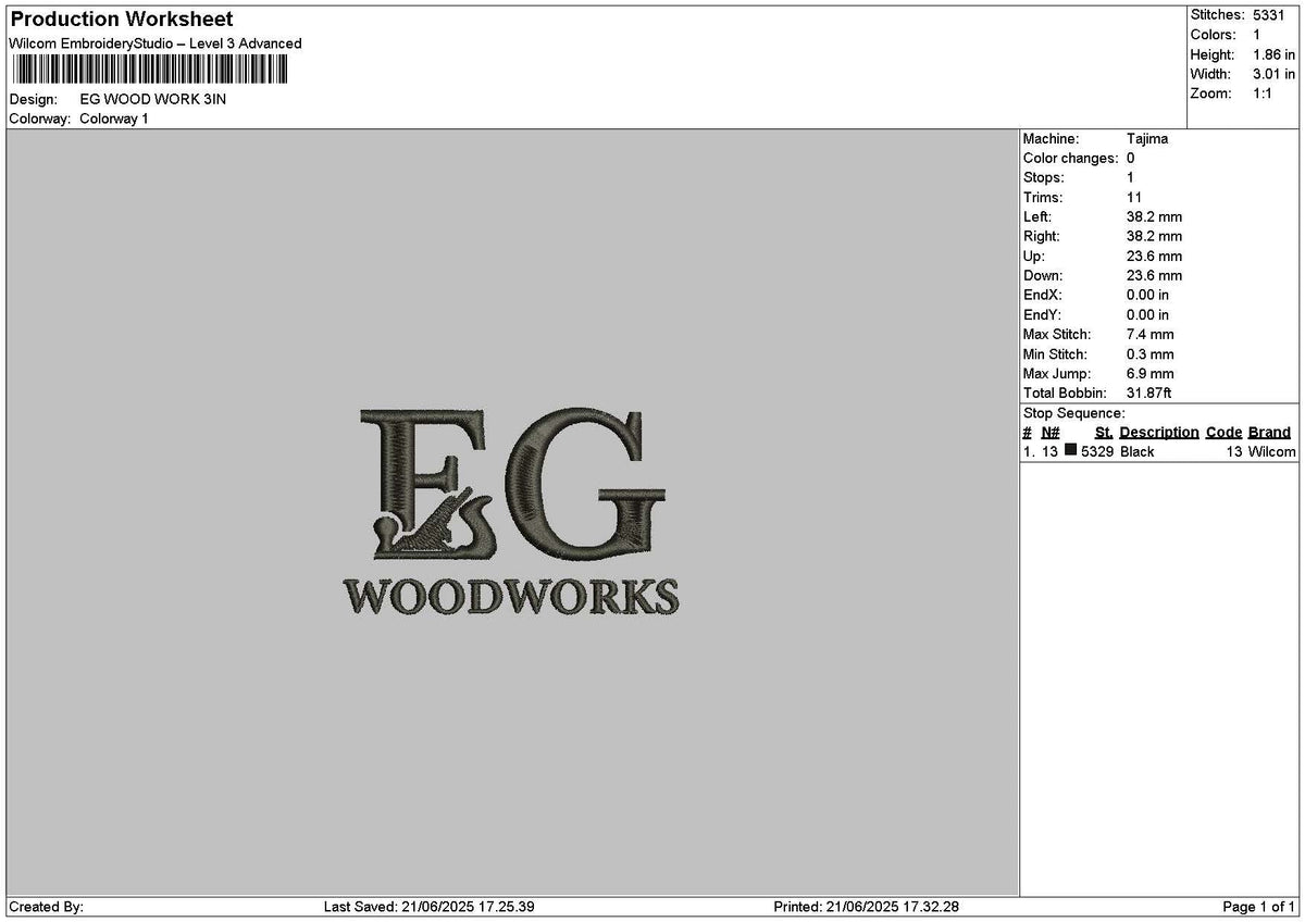 Egtext Embroidery File 6 sizes