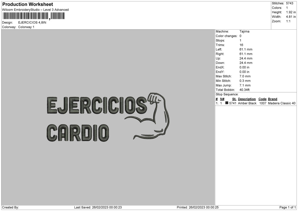 Ejercicios Embroidery File 6 sizes