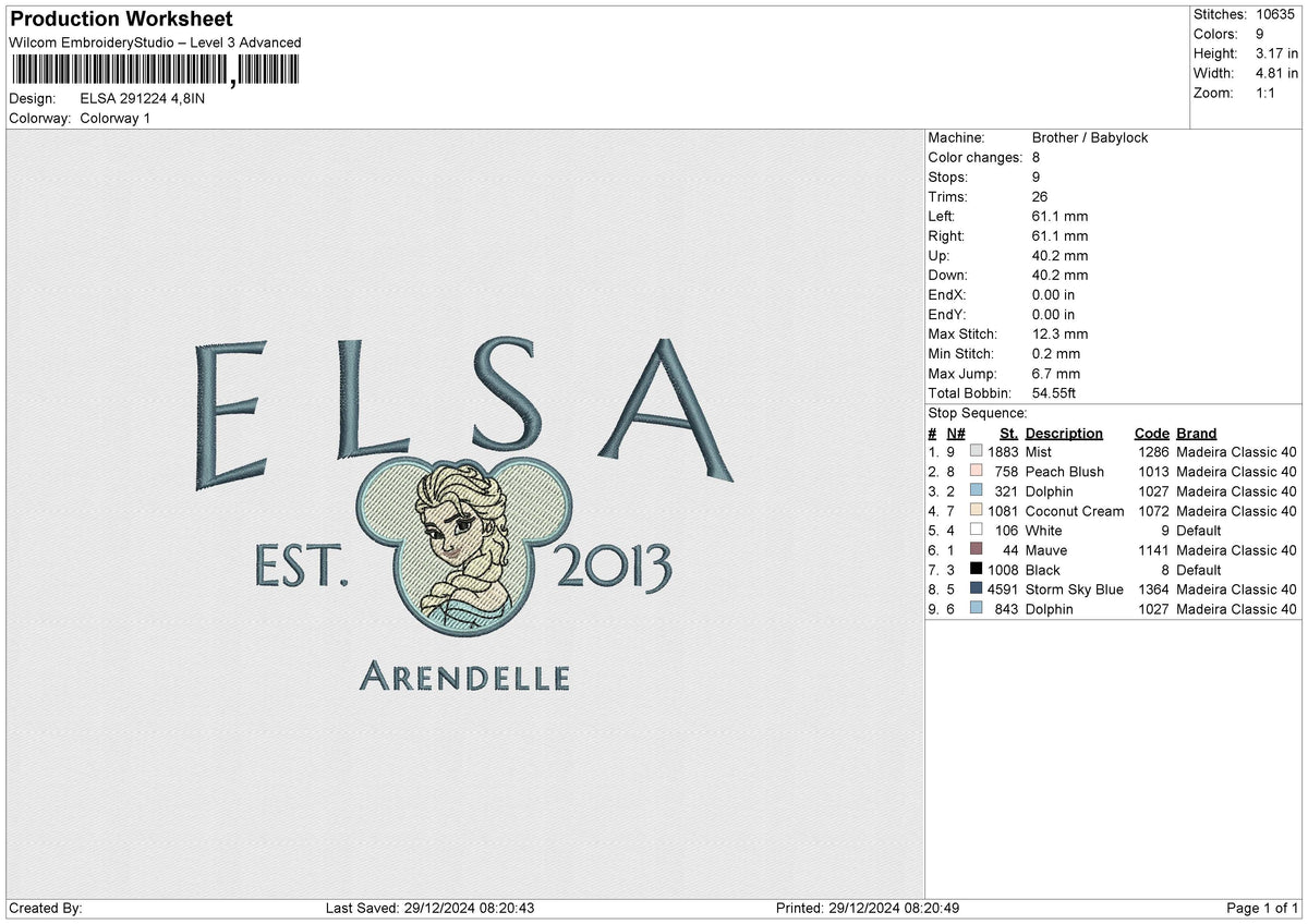 ELSA 291224 Embroidery File 6 size