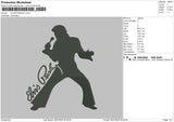 Elvis P Embroidery File 6 sizes
