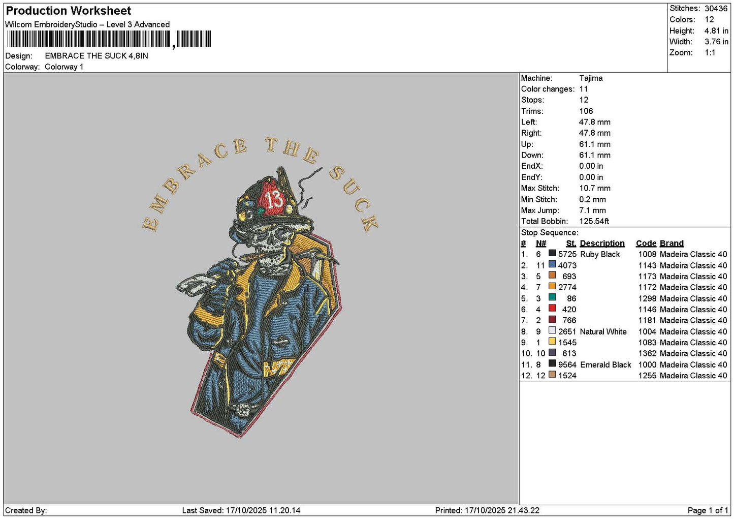 Embracetext Embroidery File 6 sizes