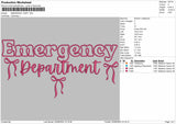 EMERGENCY DEPTARTMENT APPLIQUE  Embroidery Design File