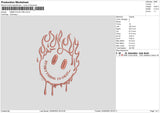 Emoticon Fire Embroidery File 6 sizes