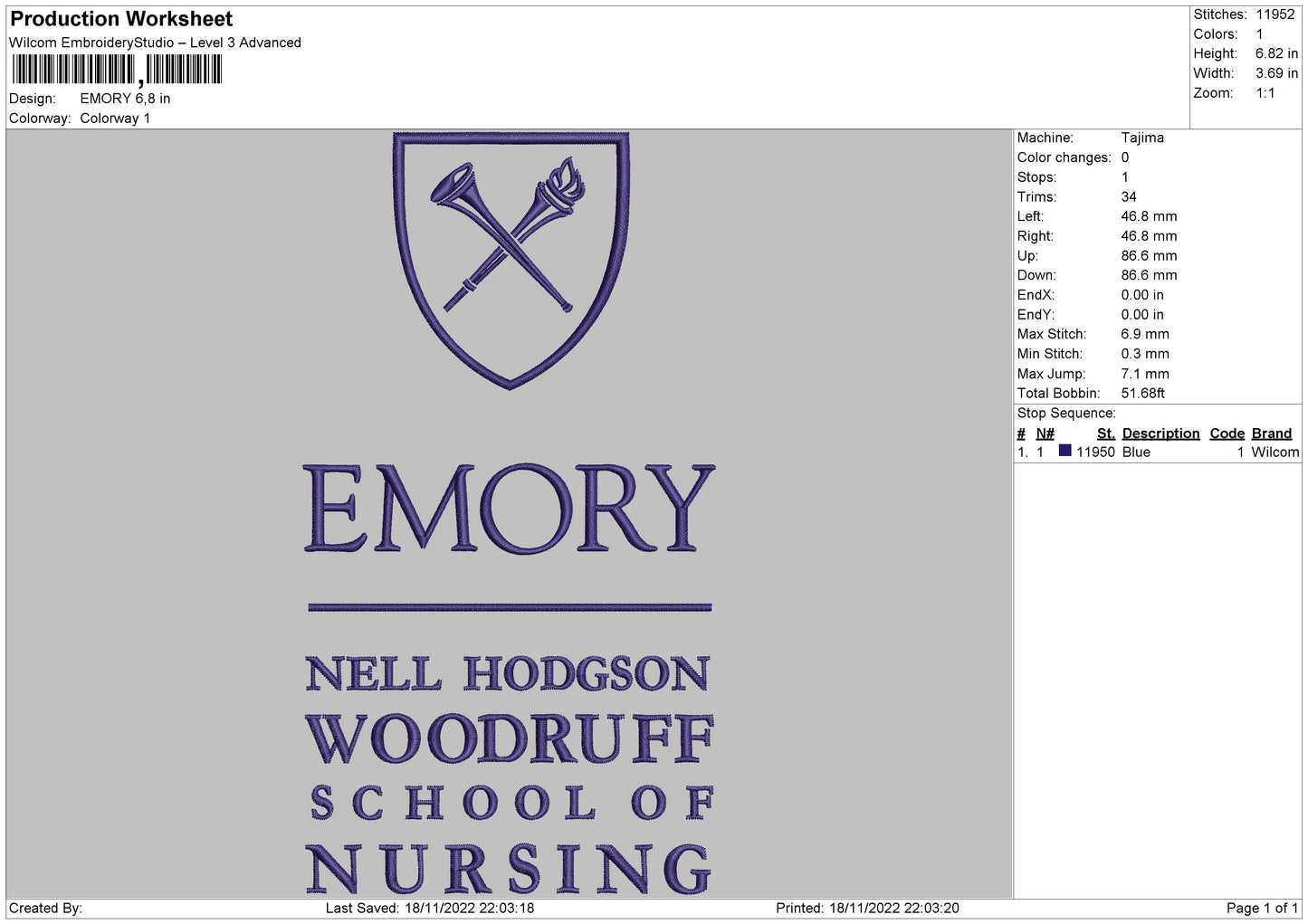 Emory Embroidery File 6 sizes