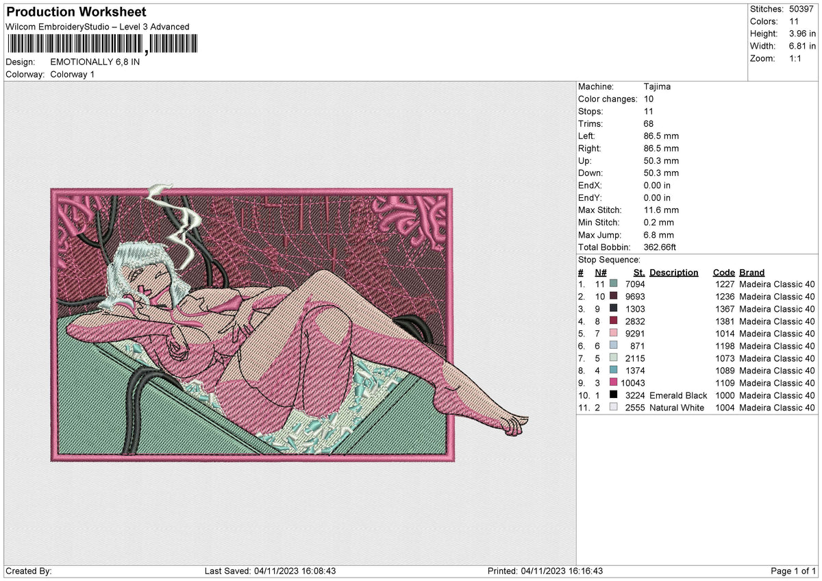 EMOTIONALLY Embroidery File 6 size