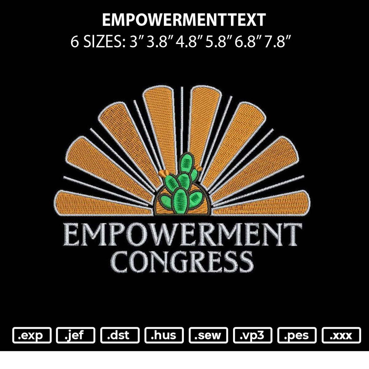 Empowermenttext Embroidery File 6 sizes