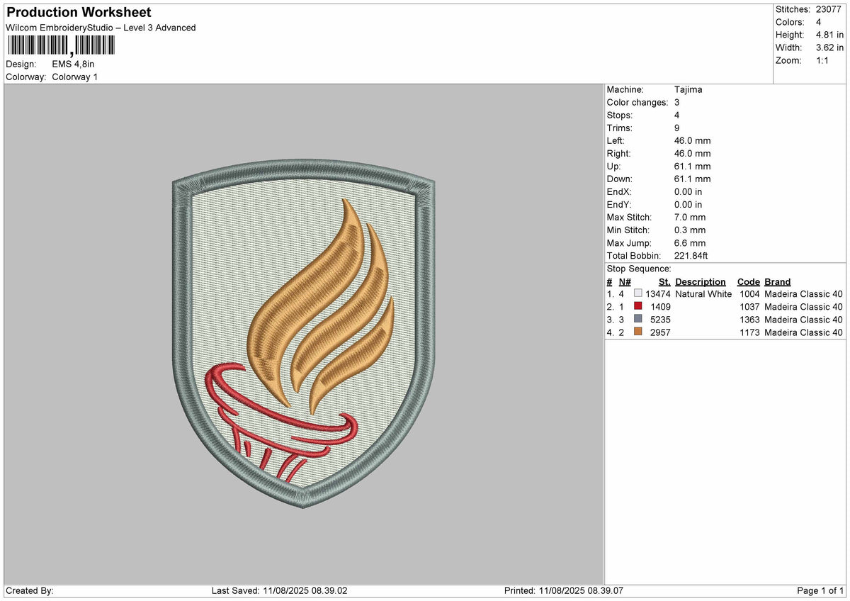 EMS LOGO Embroidery Machine File