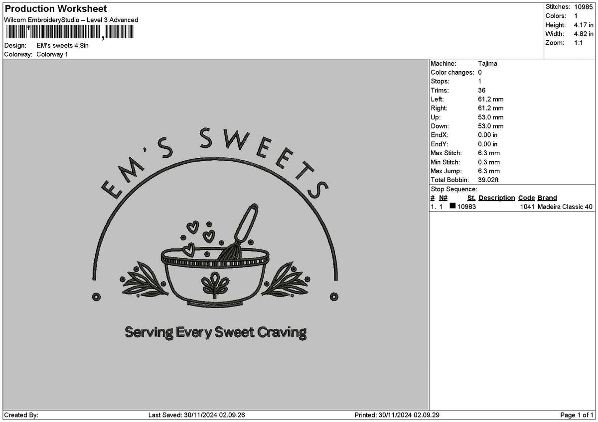 Sweetstext 01 Embroidery File 6 sizes