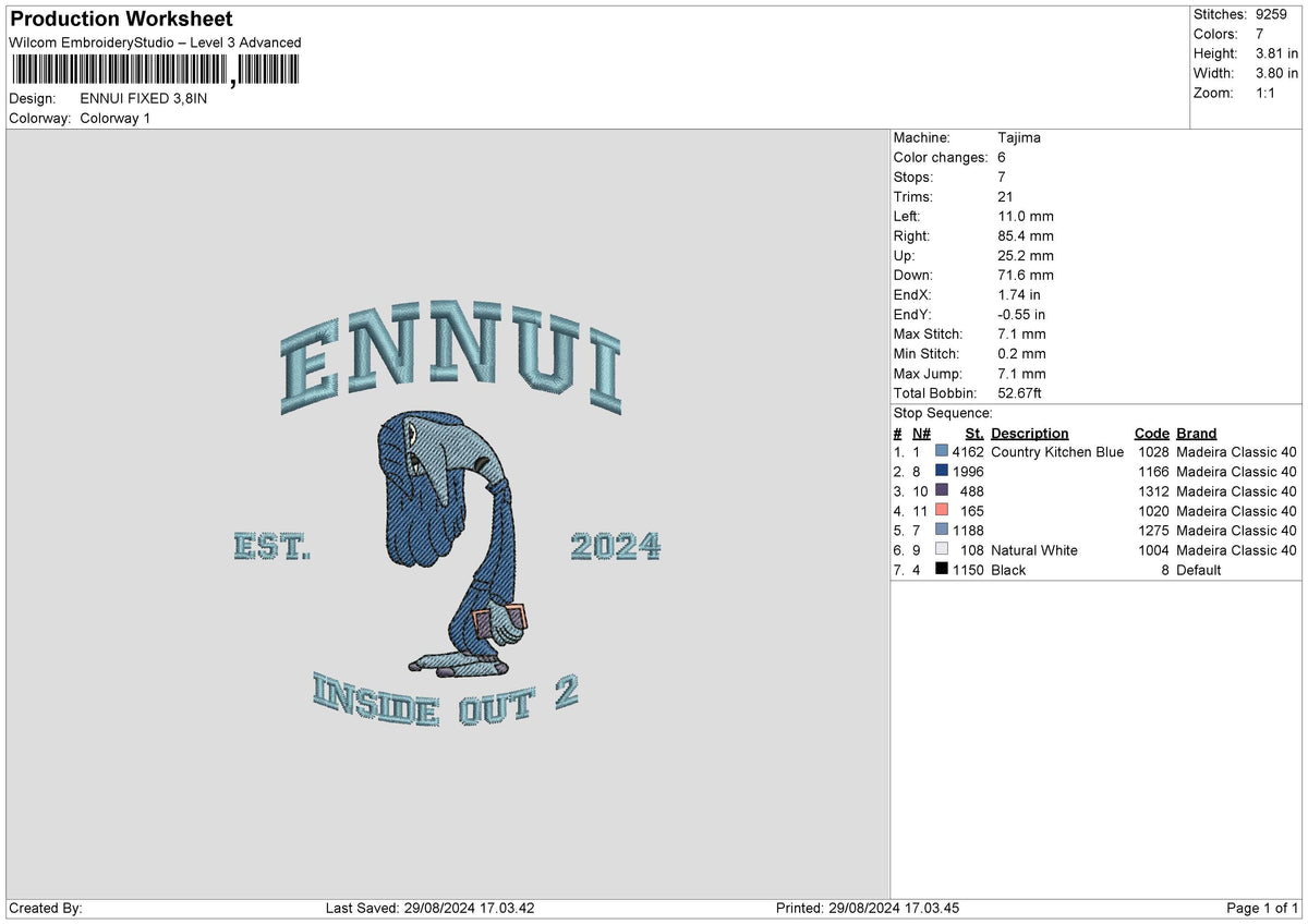 Ennui Embroidery File 6 sizes