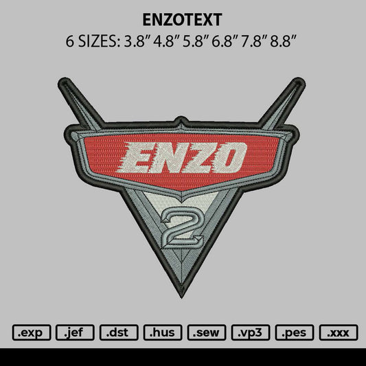 Enzotext Embroidery File 6 sizes