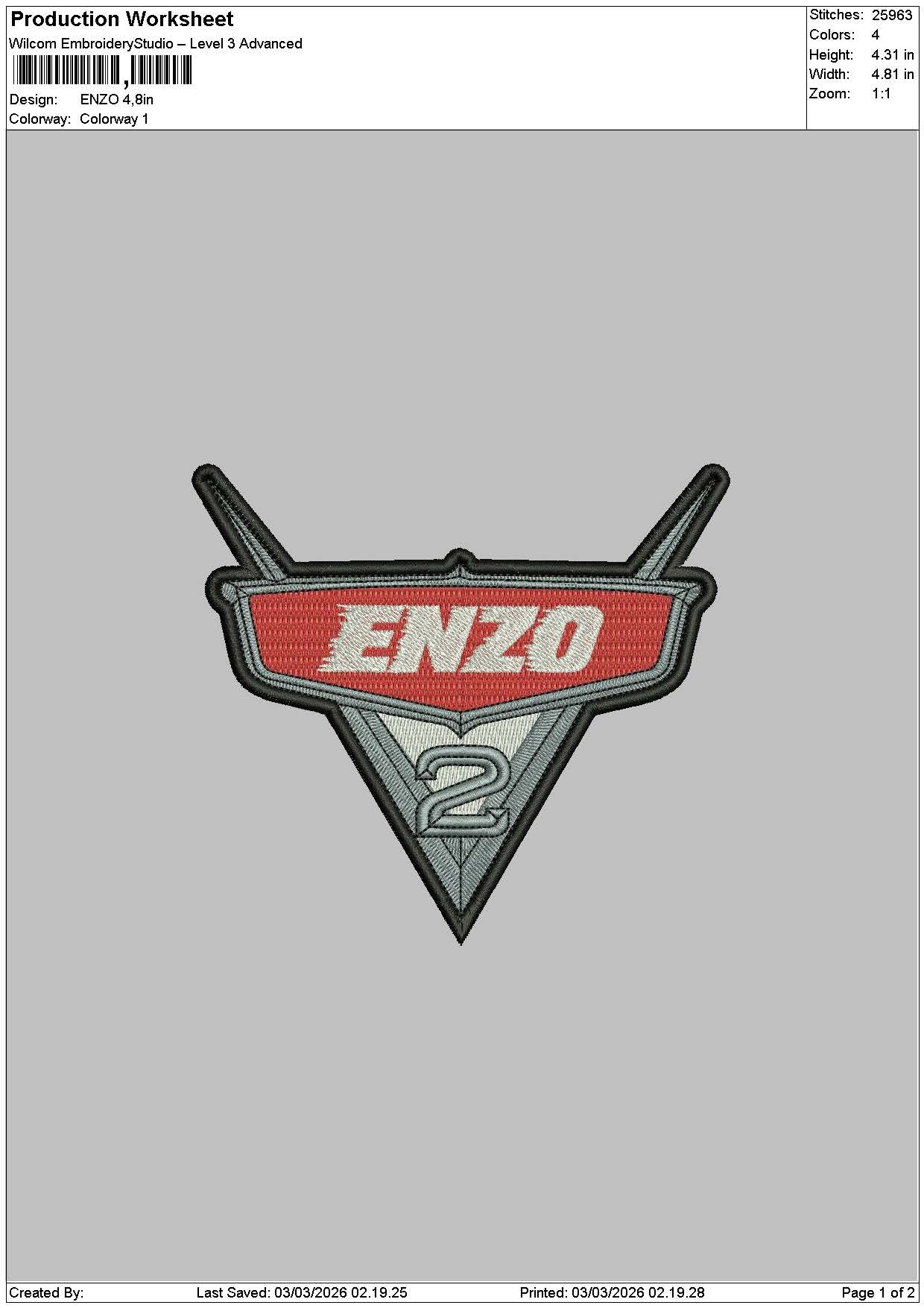 Enzotext Embroidery File 6 sizes