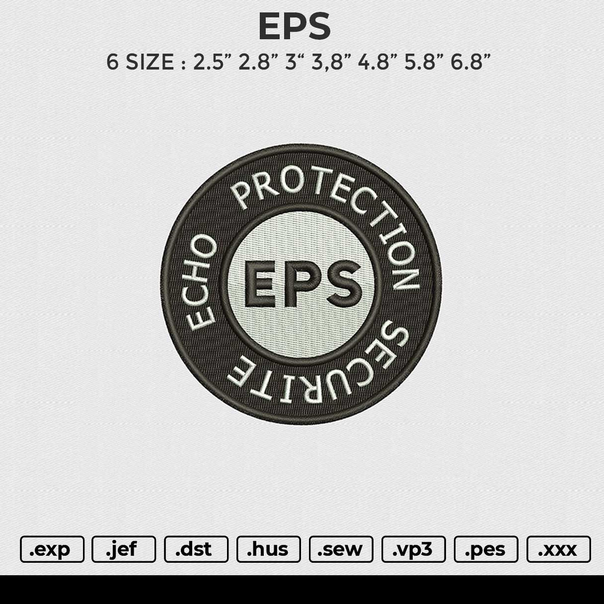 EPS Embroidery File 6 size