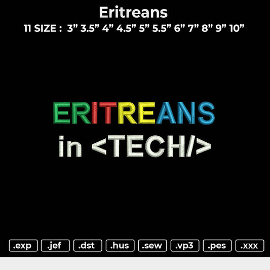 ERITREANS Embroidery File 6 sizes