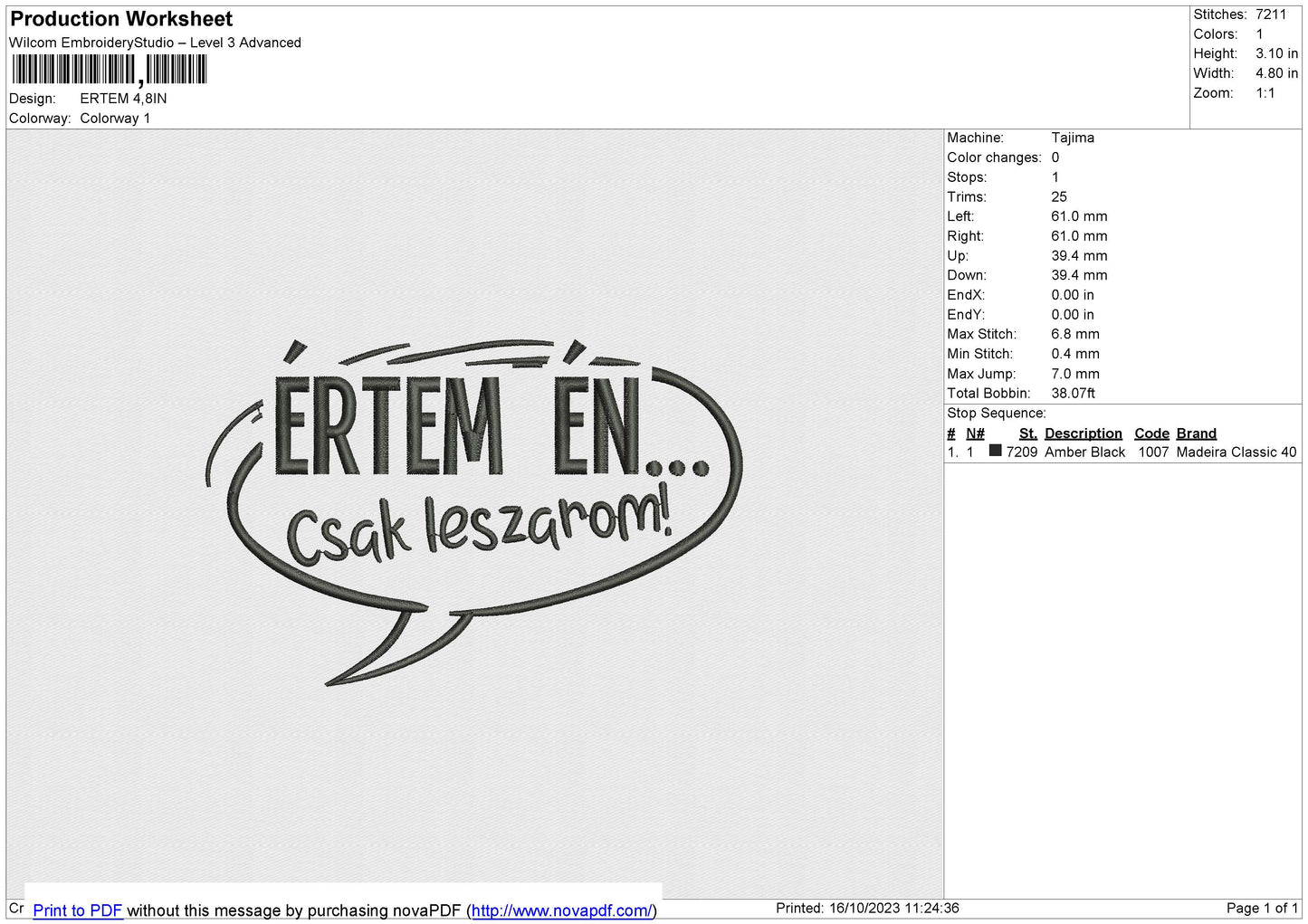 ERTEM Embroidery File 6 size