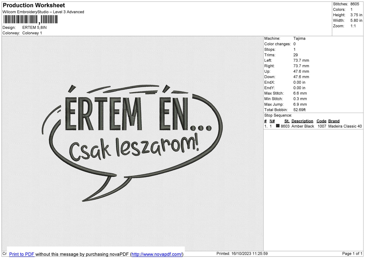 ERTEM Embroidery File 6 size