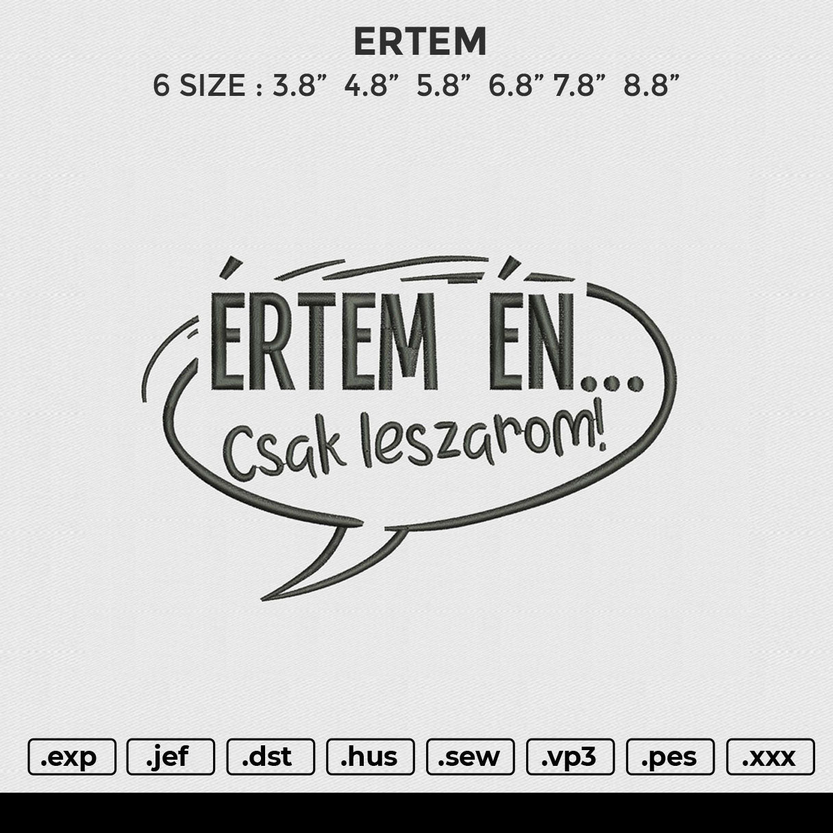 ERTEM Embroidery File 6 size