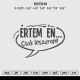 ERTEM Embroidery File 6 size
