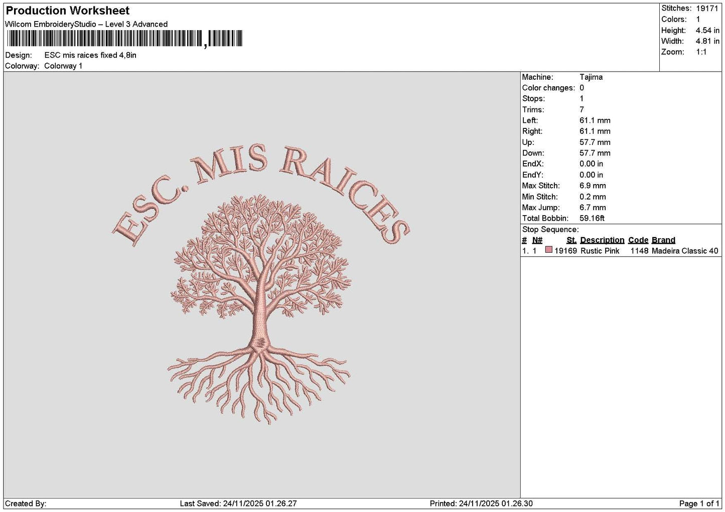 Mistext 001 Embroidery File 6 sizes