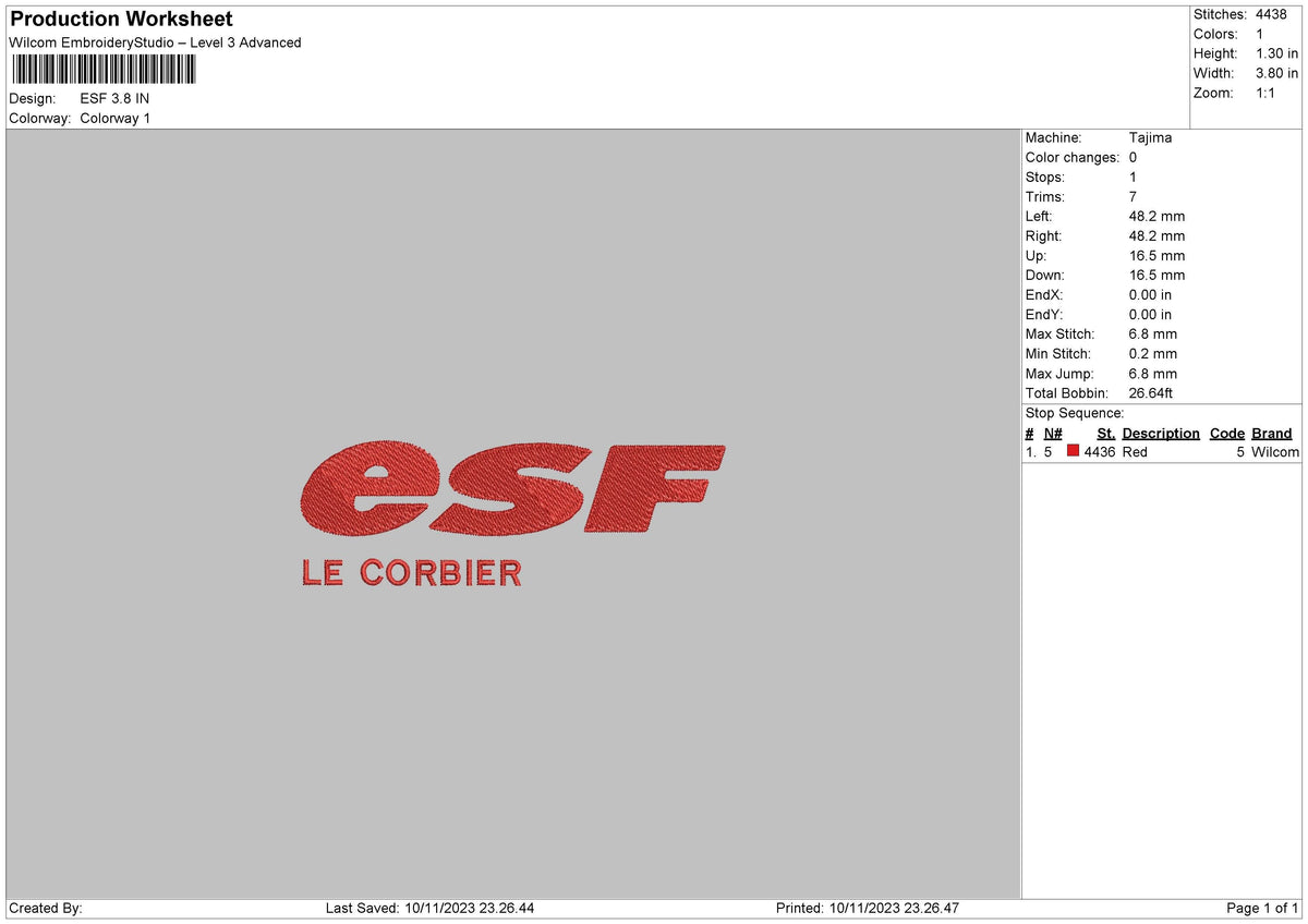 Esf Text Embroidery File 6 sizes