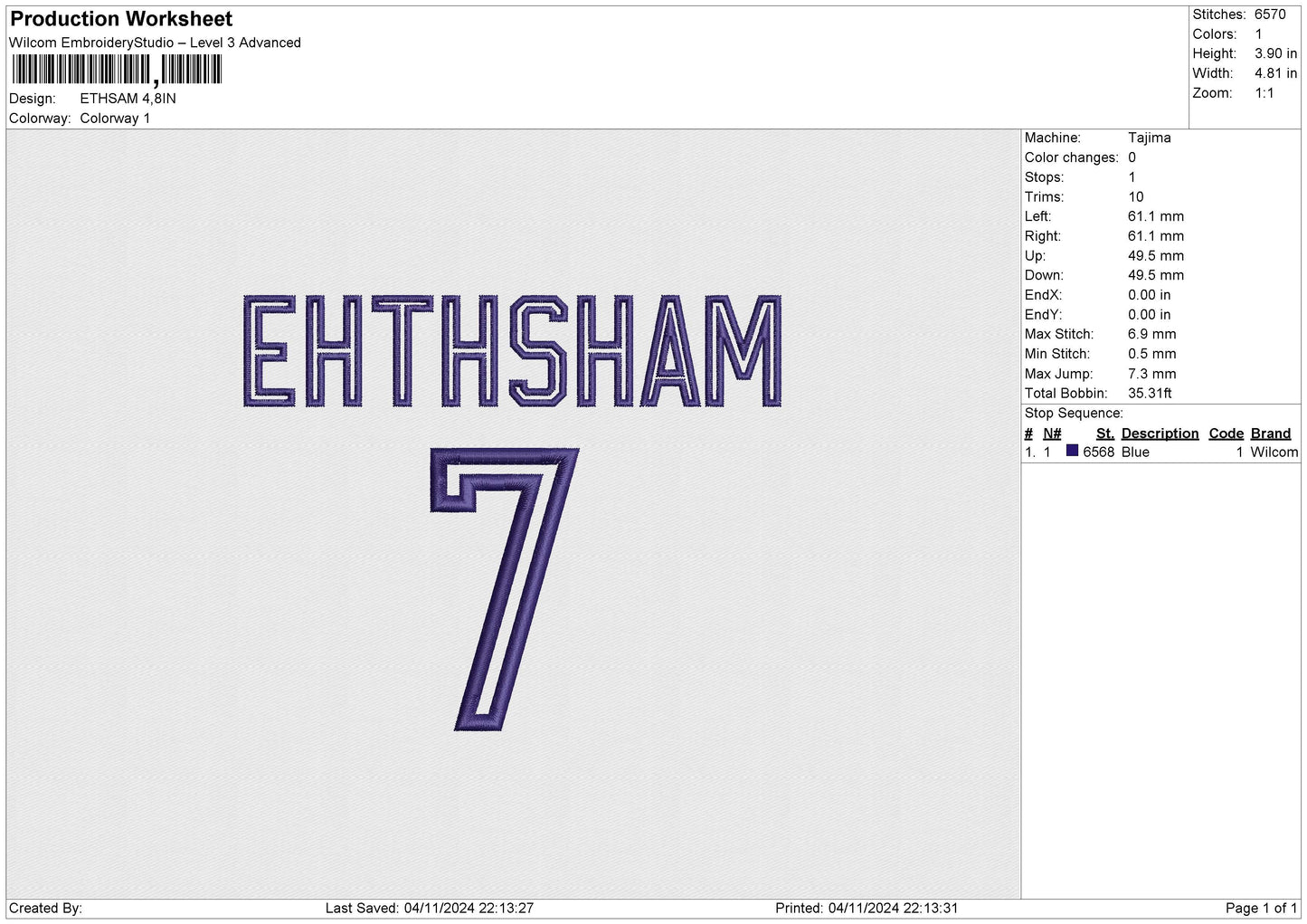 ETHSAM Embroidery File 6 size