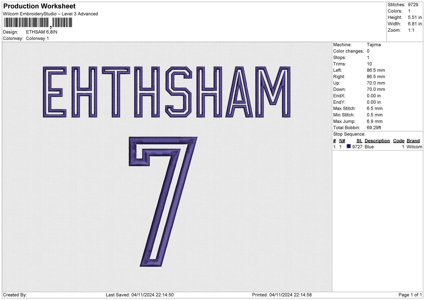 ETHSAM Embroidery File 6 size