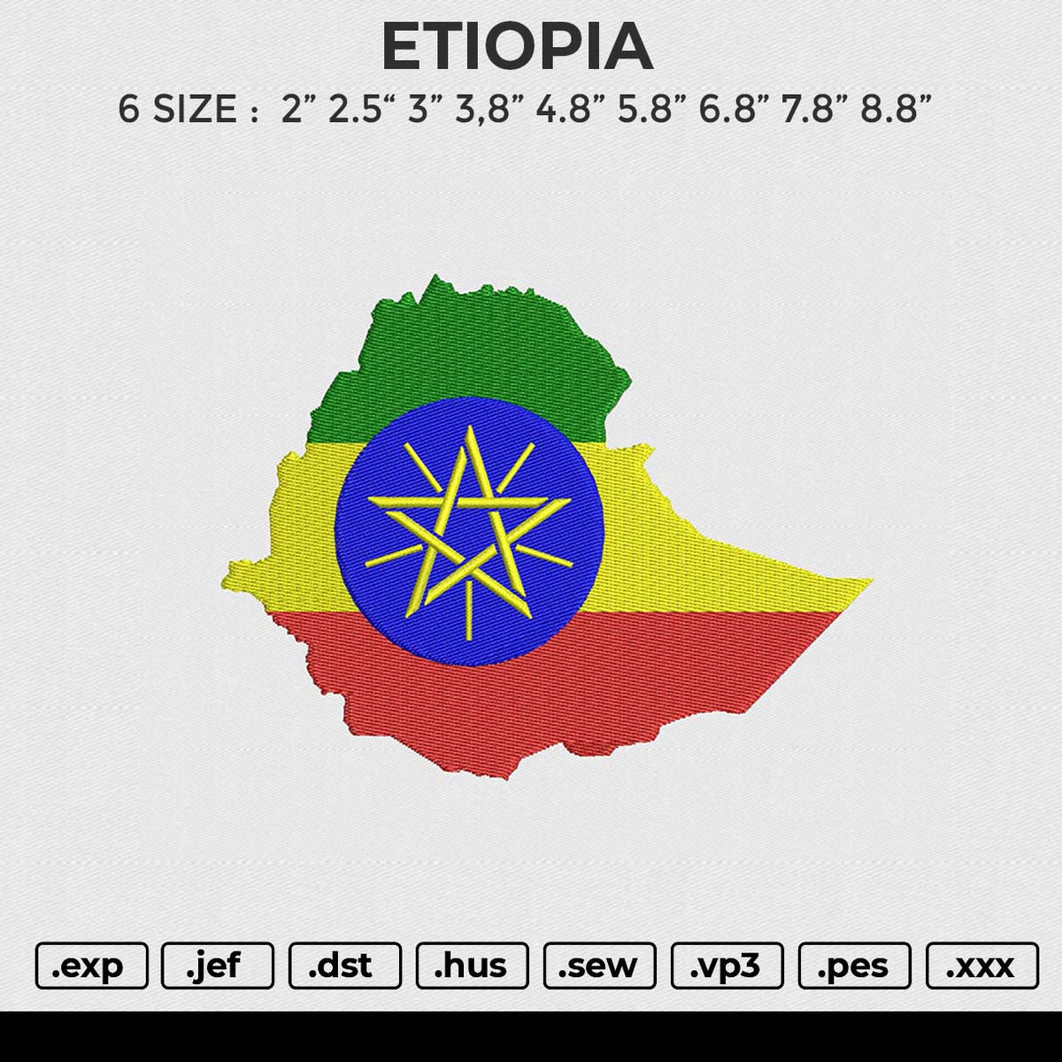 ETIOPIA Embroidery File 6 size