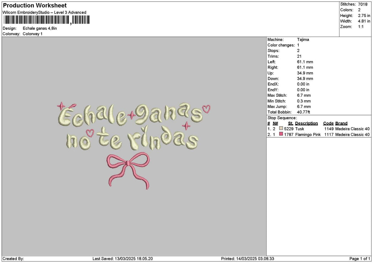 Ganastext Embroidery File 6 sizes