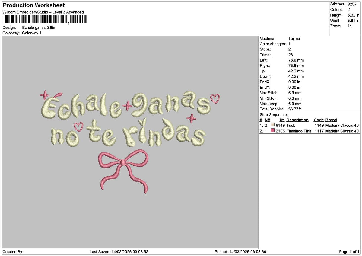 Ganastext Embroidery File 6 sizes