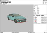 Blue Car 0806 Embroidery File 6 sizes