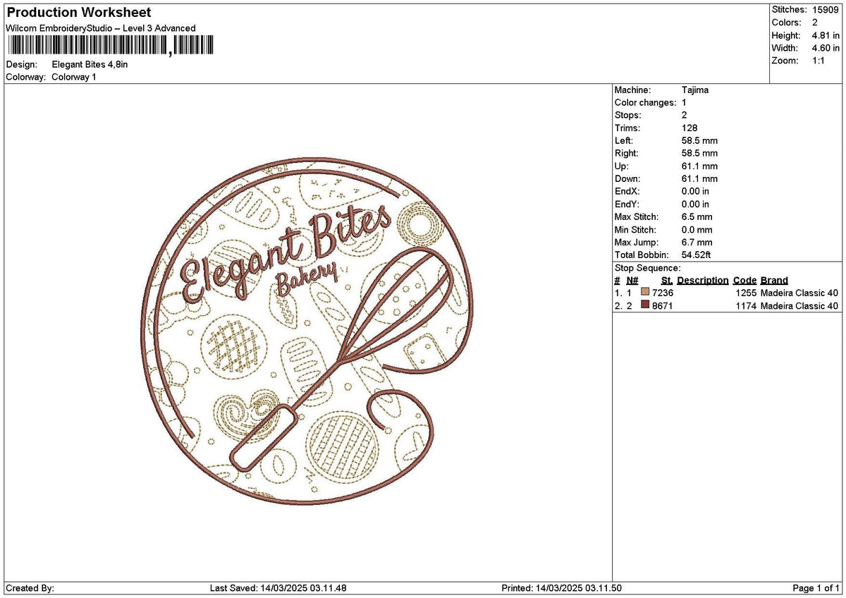 Bitestext Embroidery File 6 sizes