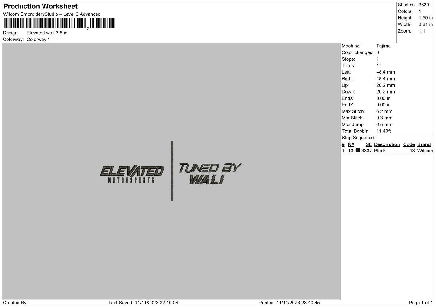 Elevated Embroidery File 6 sizes