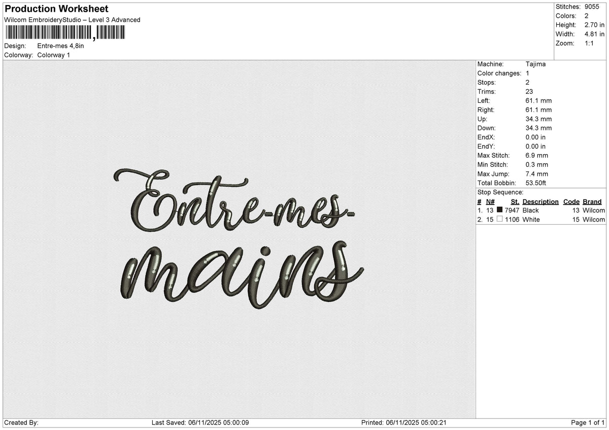 Entre-mes Embroidery File 6 sizes