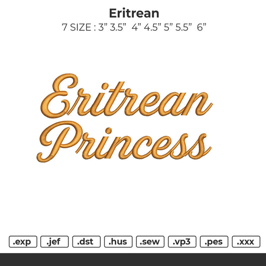 Eritrean Embroidery File 6 sizes