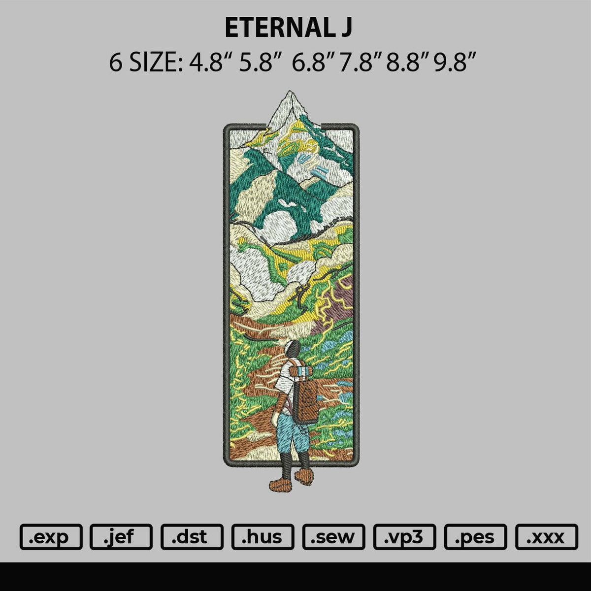 Eternal J Embroidery File 6 sizes