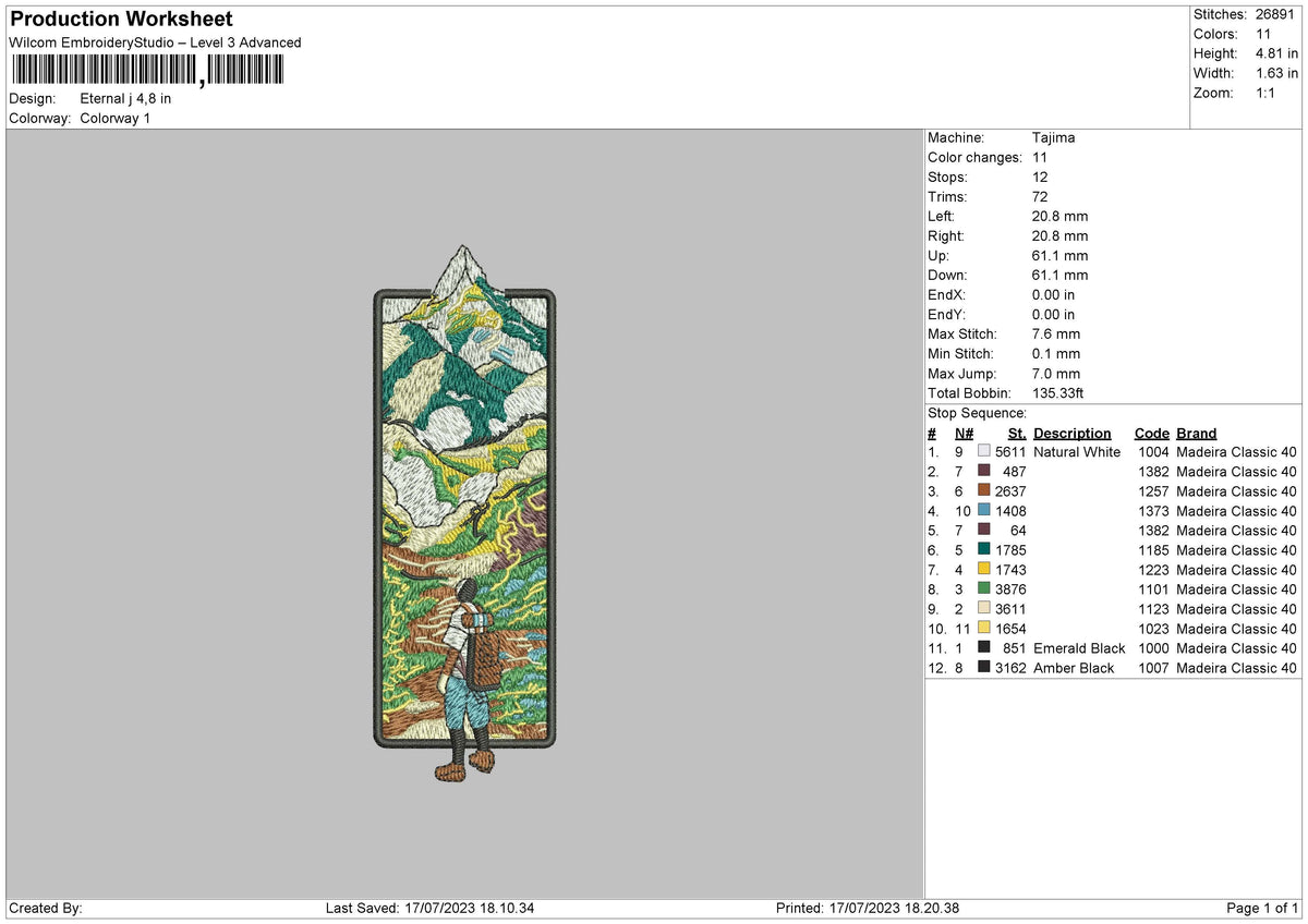 Eternal J Embroidery File 6 sizes