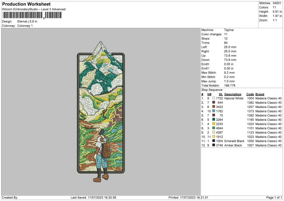 Eternal J Embroidery File 6 sizes
