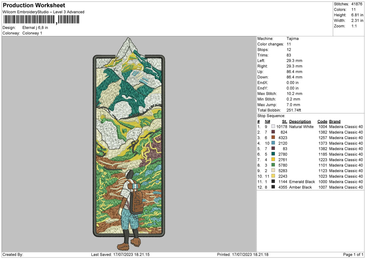 Eternal J Embroidery File 6 sizes