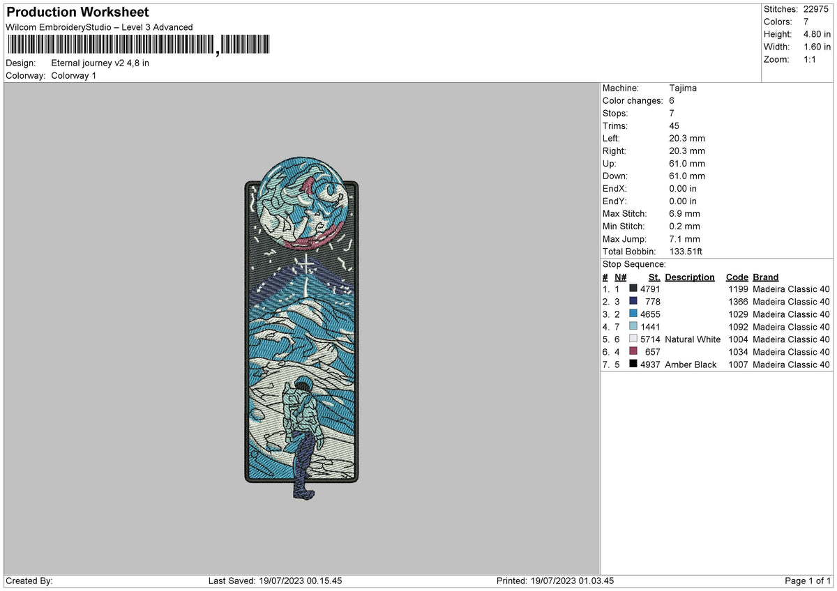 Eternal J V2 Embroidery File 6 sizes