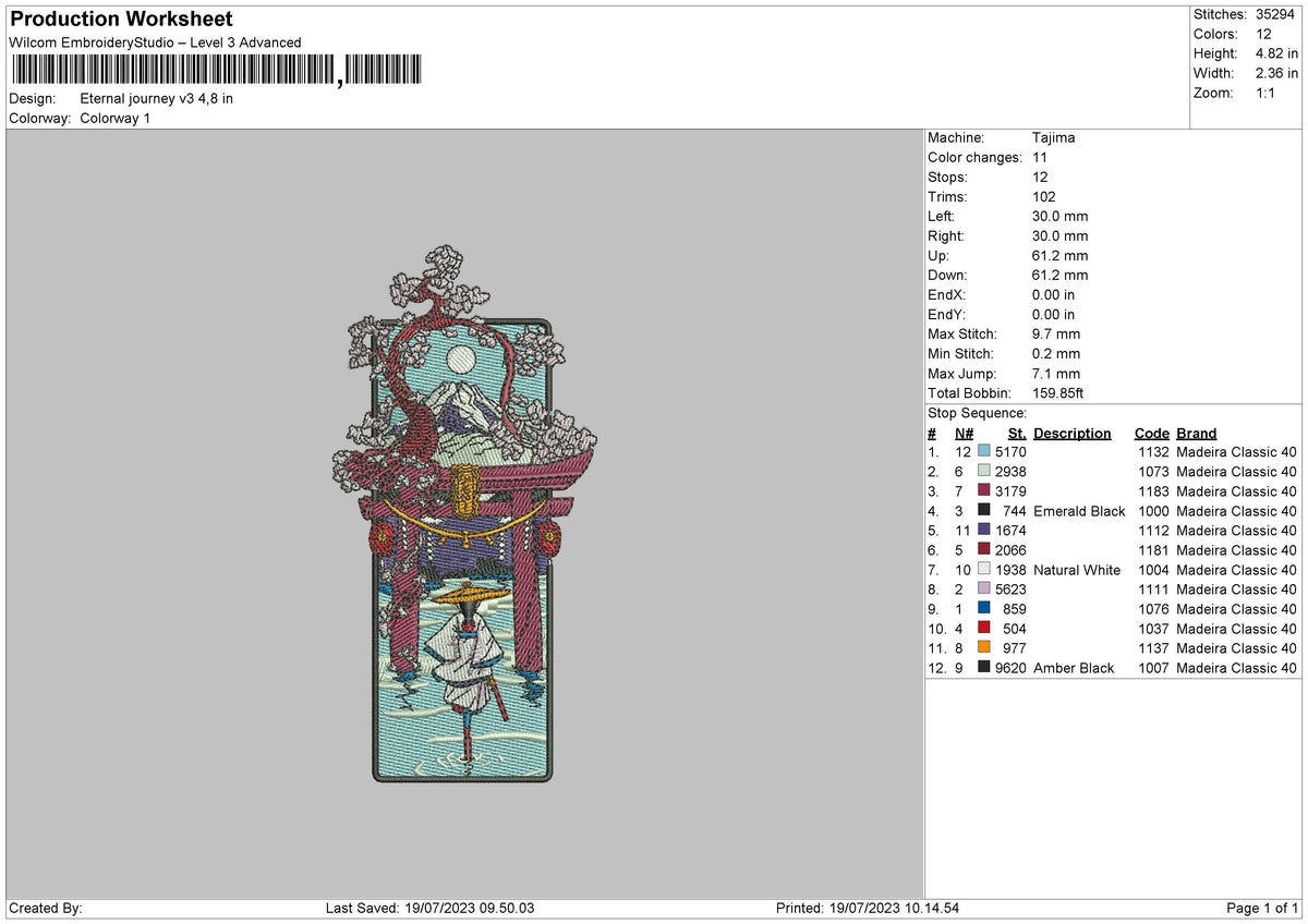 Eternal J V3 Embroidery File 6 sizes