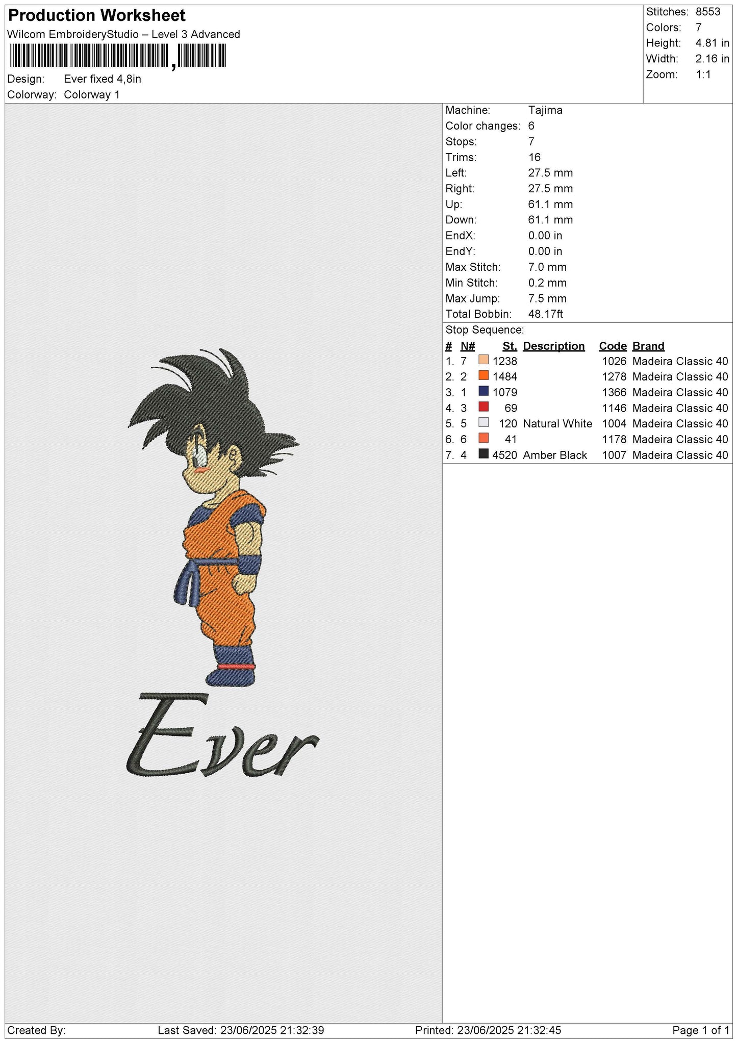 Ever Embroidery File 6 size