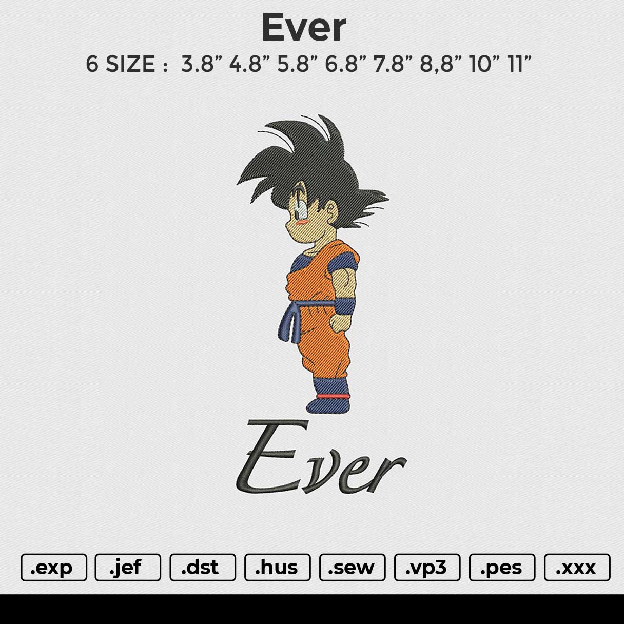 Ever Embroidery File 6 size