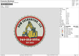 Excavation Embroidery File 6 sizes