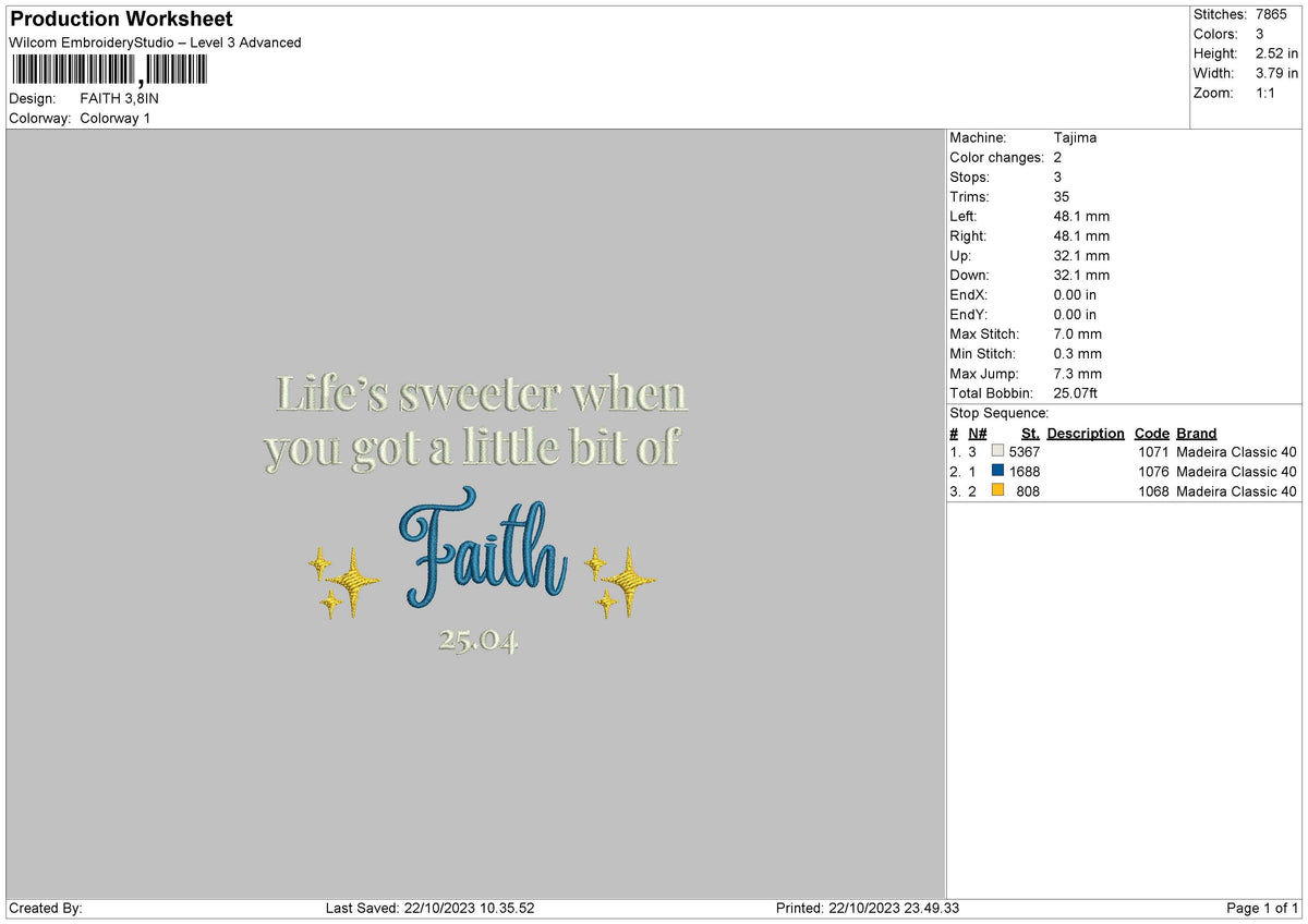 Faith Text Embroidery File 6 sizes