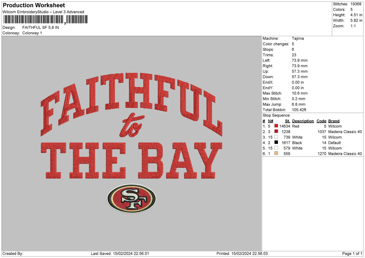 Faithful Text 1502 Embroidery File 6 sizes