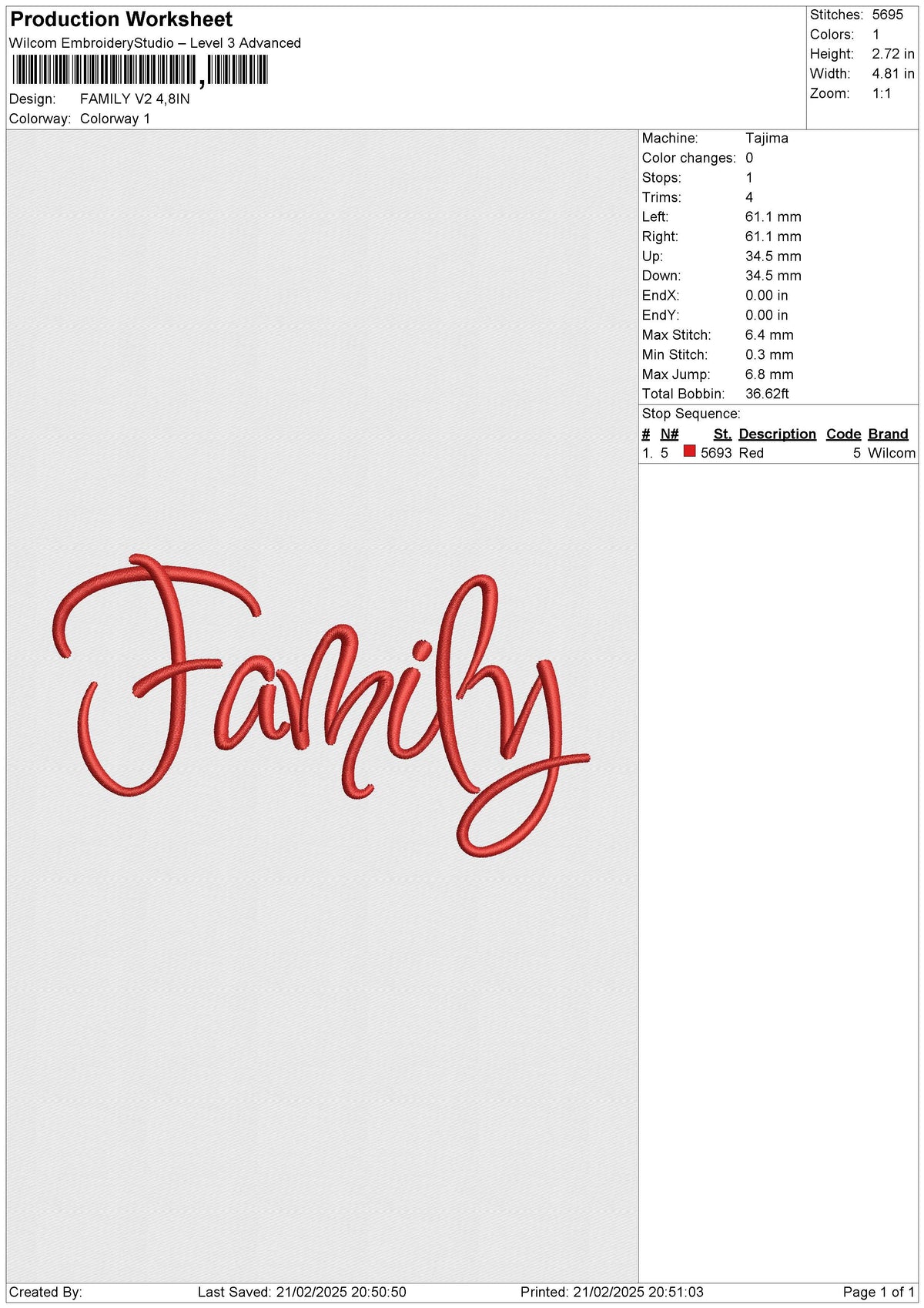FAMILY V2 Embroidery File 6 size