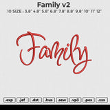 FAMILY V2 Embroidery File 6 size