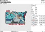 Fangs Embroidery File 6 size