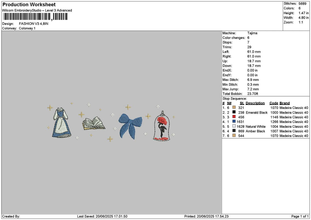 Fashion V3 Embroidery File 6 sizes