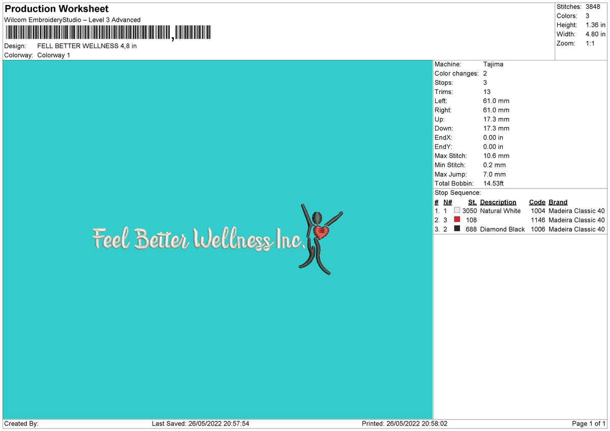 Fell Better Wellness Embroidery